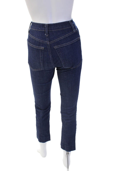 Zara Women Ankle Skinny Dark Blue High Rise Cotton Jeans Size 0