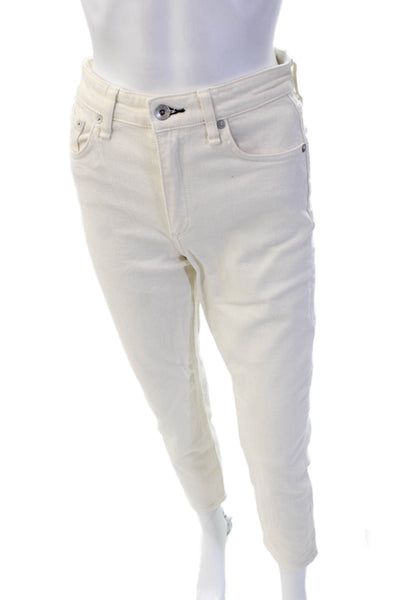 Rag & Bone Women Cropped Ankle White Jeans Size 24