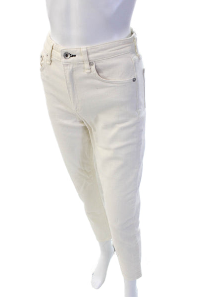 Rag & Bone Women Cropped Ankle White Jeans Size 24