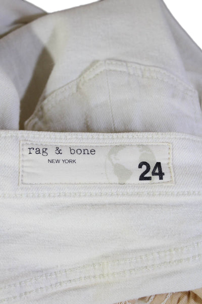 Rag & Bone Women Cropped Ankle White Jeans Size 24
