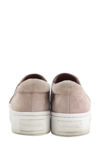 Vince Womens Suede Slip On Platform Shoes Light Pink Size 6.5