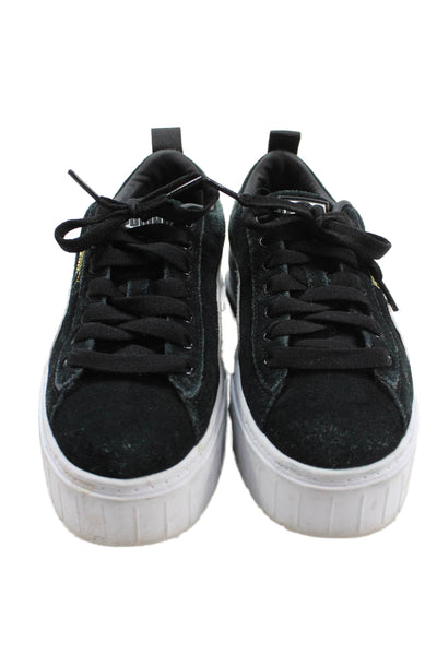 Puma Womens Suede Platform Lace Up Sneakers Black Size 7