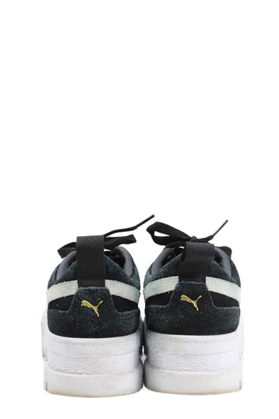 Puma Womens Suede Platform Lace Up Sneakers Black Size 7