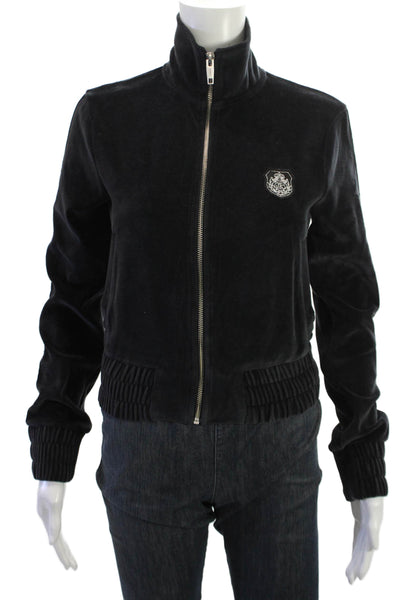 The Kooples Womens Bomber Jacket Black Cotton Blend Zip Size S