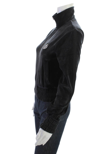The Kooples Womens Bomber Jacket Black Cotton Blend Zip Size S