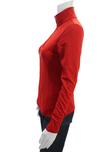 Spyder Women Red Mock Neck Zip Jacket Long Sleeve Basic Size 2