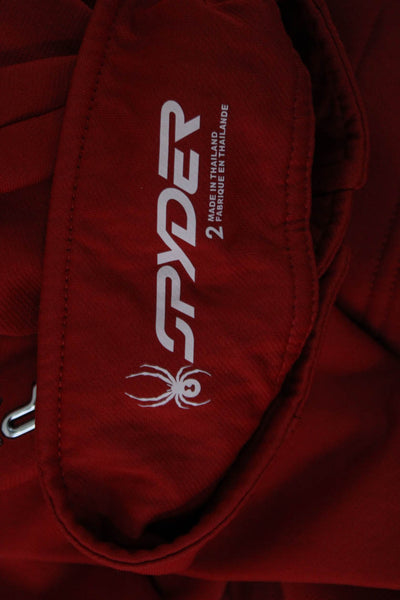 Spyder Women Red Mock Neck Zip Jacket Long Sleeve Basic Size 2