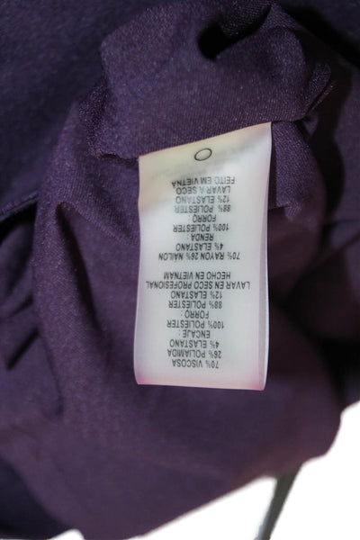 Elie Tahari Womens Purple Sheath Pencil Dress V Neck Sleeveless Zip Size 6