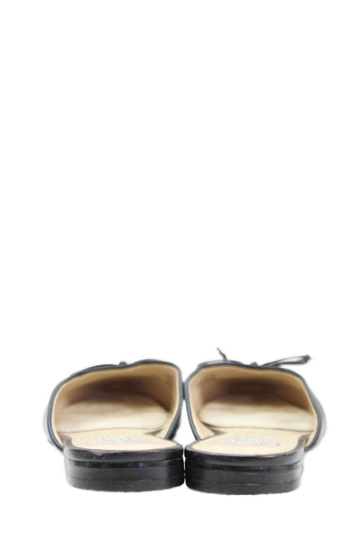 Vince Camuto Womens Leather Slide On Palulli Mule Flats Black Size 8 Medium