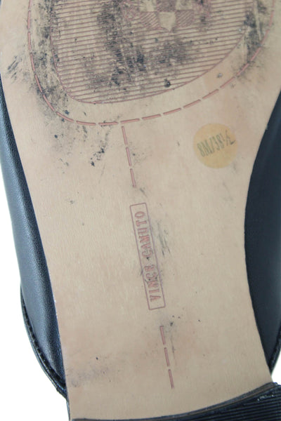 Vince Camuto Womens Leather Slide On Palulli Mule Flats Black Size 8 Medium