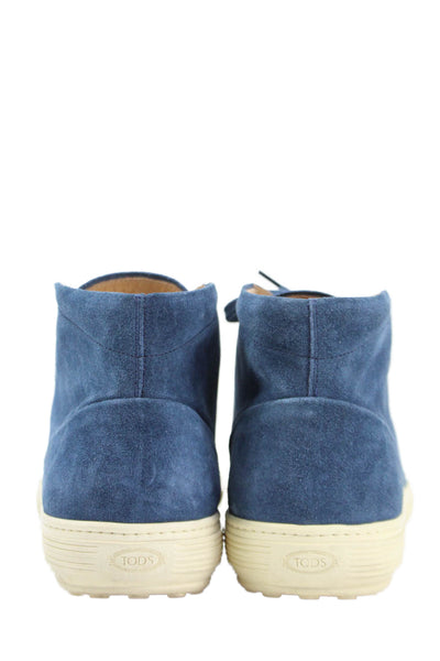 Tods Mens Suede Lace Up Ankle Boots Blue Size 7.5