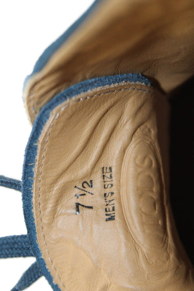 Tods Mens Suede Lace Up Ankle Boots Blue Size 7.5