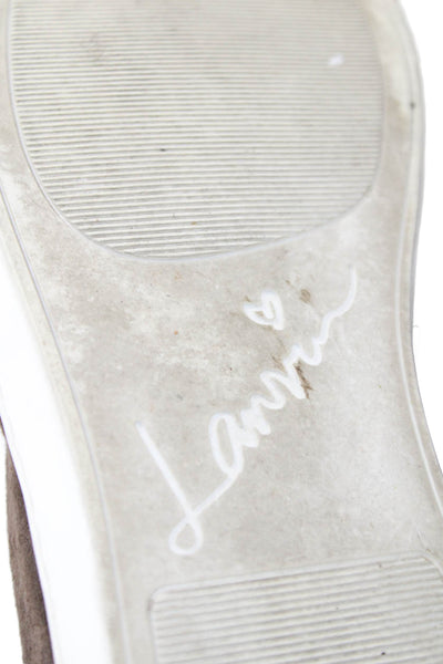 Lanvin Womens Suede Lace Up High Top Sneakers Brown Size 38 8