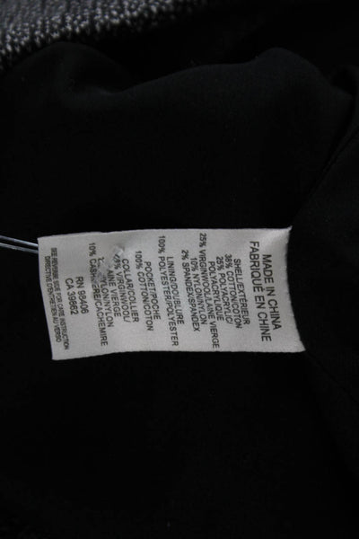 Theory Women Biker Motorcycle Jacket Black Cotton Blend Zip Collared Size 0P