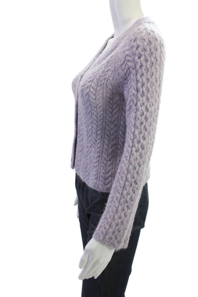 MNG Unisex Purple V-Neck Button Cardigan Long Sleeve Fall Size S
