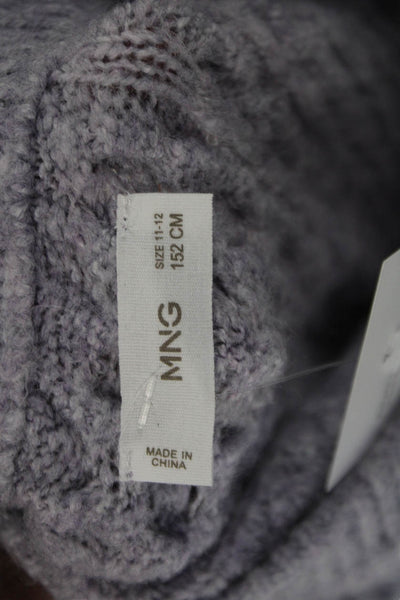 MNG Unisex Purple V-Neck Button Cardigan Long Sleeve Fall Size S