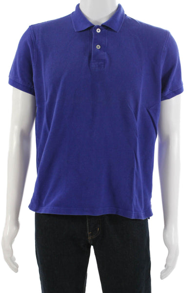 J Crew Mens Blue Cotton Short Sleeve Polo Size M