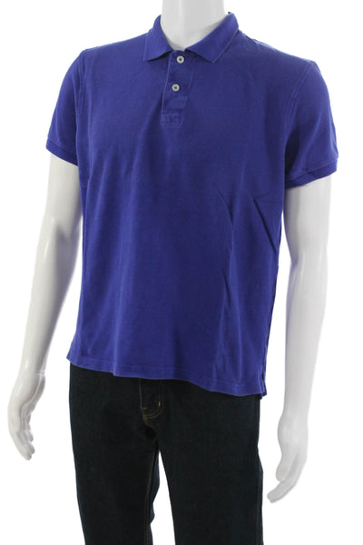 J Crew Mens Blue Cotton Short Sleeve Polo Size M