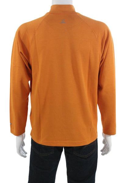 The North Face Mens Stand-Up Mock Neck Long Sleeve T-Shirt Orange Size M