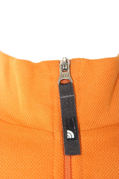 The North Face Mens Stand-Up Mock Neck Long Sleeve T-Shirt Orange Size M