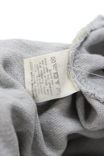 J Crew Mens Classic Gray Long Sleeve Collared Polo 100% Cotton Size M