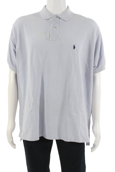 Polo Ralph Lauren Mens Light Blue Cotton Collared Polo Short Sleeve Size XL