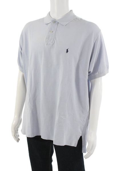 Polo Ralph Lauren Mens Light Blue Cotton Collared Polo Short Sleeve Size XL