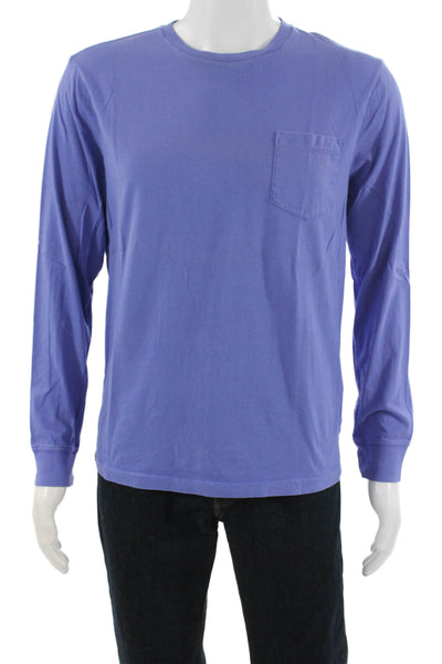 J Crew Mens Purple Long Sleeve Crew Neck Cotton T-Shirt Size M