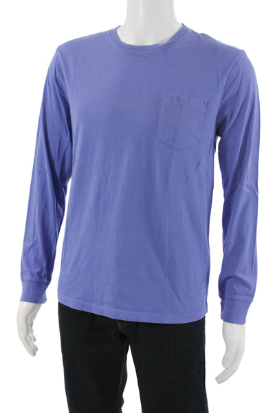 J Crew Mens Purple Long Sleeve Crew Neck Cotton T-Shirt Size M