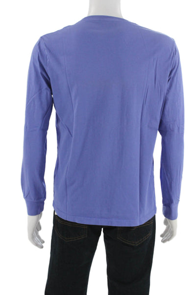 J Crew Mens Purple Long Sleeve Crew Neck Cotton T-Shirt Size M