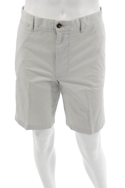 J Crew Mens Chino Shorts Beige 98% Cotton 2% Elastane Button Size 36