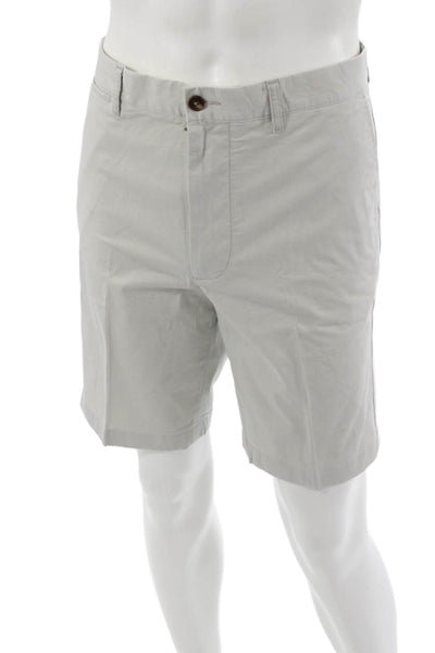 J Crew Mens Chino Shorts Beige 98% Cotton 2% Elastane Button Size 36