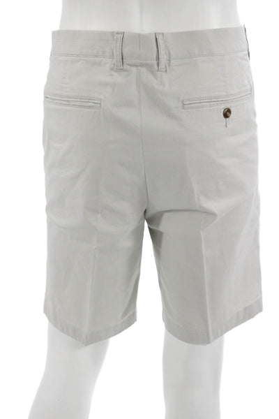 J Crew Mens Chino Shorts Beige 98% Cotton 2% Elastane Button Size 36