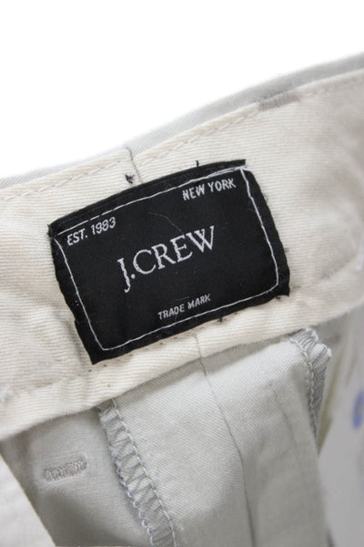 J Crew Mens Chino Shorts Beige 98% Cotton 2% Elastane Button Size 36