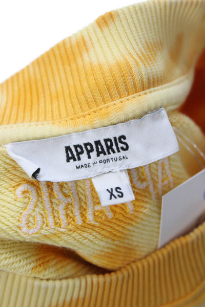 Apparis Unisex Yellow Crew Neck Sweatshirt Organic Cotton Long Sleeve Size XS
