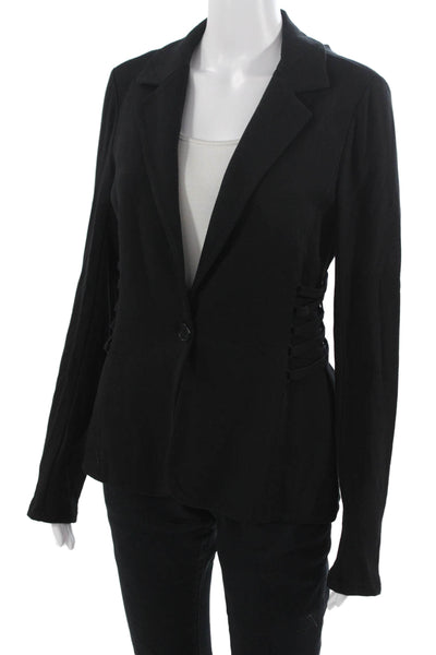 Bailey 44 Unisex Black Collared Long Sleeve Blazer Modal Spandex Size M
