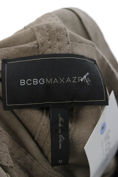 BCBGMAXAZRIA Womens Brown V-Neck Button Long Sleeve Designer Jacket Size M