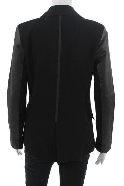 My Tribe Women Black Collared Long Sleeve Blazer Button Closure Classic Size S