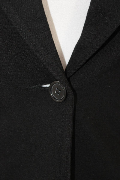 My Tribe Women Black Collared Long Sleeve Blazer Button Closure Classic Size S