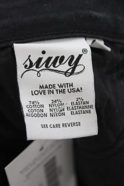Siwy Womens Ankle Skinny Jeans Black High Rise Size 27