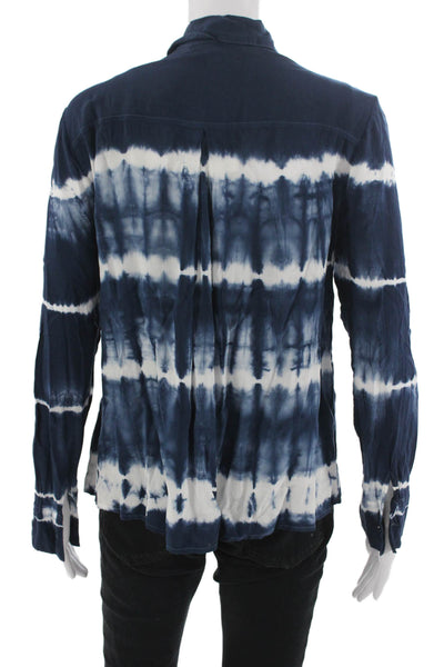 Young Fabulous & Broke Womens Boho Dark Blue Rayon Buttonup Long Sleeve Size XS