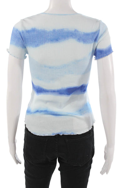 Dorothee Schumacher Women Striped Cotton Crew Neck T-Shirt Short Sleeve Size 1