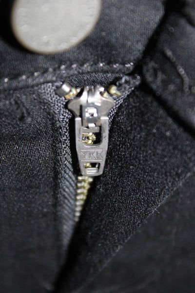 Paige Womens Ankle Skinny Jeans Black Low Rise Button Size 26