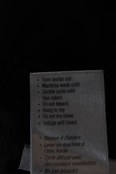 Paige Womens Ankle Skinny Jeans Black Low Rise Button Size 26