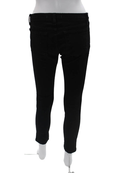 J Brand Womens Black Ankle Skinny Jeans Mid Rise Button Size 28