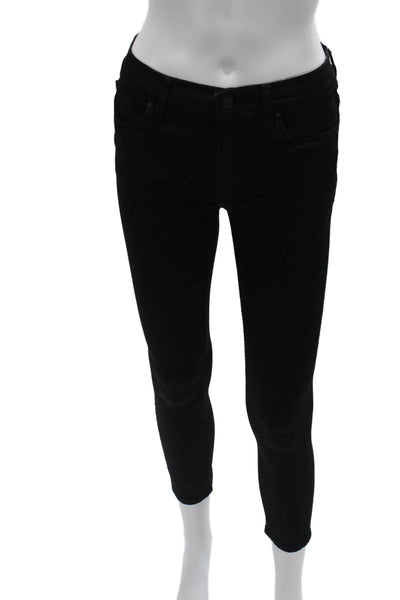 Hudson Women Ankle Skinny Jeans Black Mid Rise Button Fly Size 26