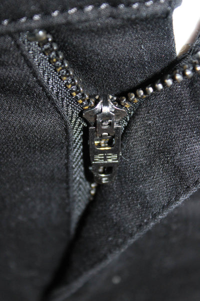 Hudson Women Ankle Skinny Jeans Black Mid Rise Button Fly Size 26