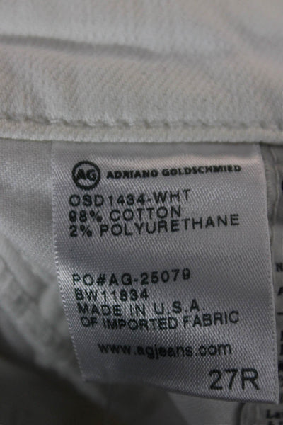 Adriano Goldschmied Women Ankle Cropped Jeans White Mid Rise Size 27
