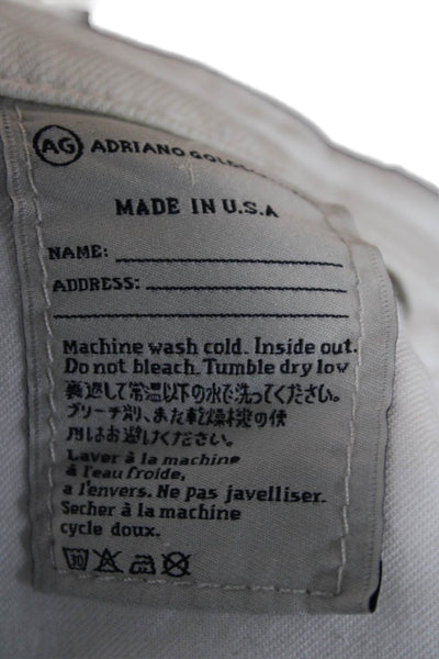 Adriano Goldschmied Women Ankle Cropped Jeans White Mid Rise Size 27