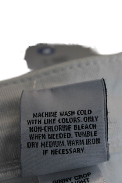 Hudson Womens Cropped Straight Jeans White Button Size 27